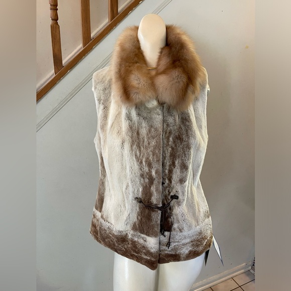 Russian Sable Fur Iceberg Sheared Mink Fur Vest With Russian Sable Collar NWT - Picture 4 of 10